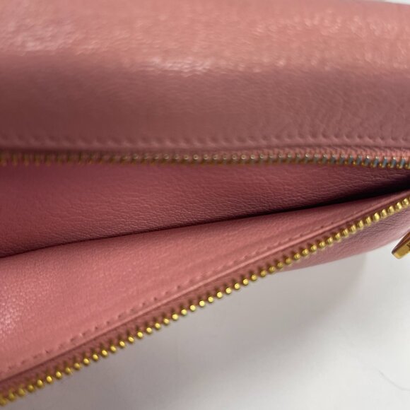 Miu Miu Pink Madras Leather Envelope-style Wallet Clutch - Preowned - Picture 9 of 14